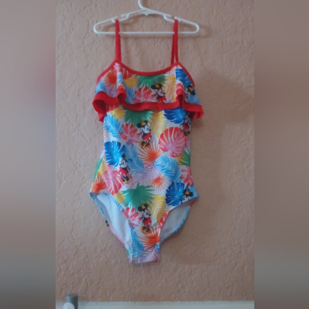 Minnie Mouse  tropical Women's size XS one piece bathing suit